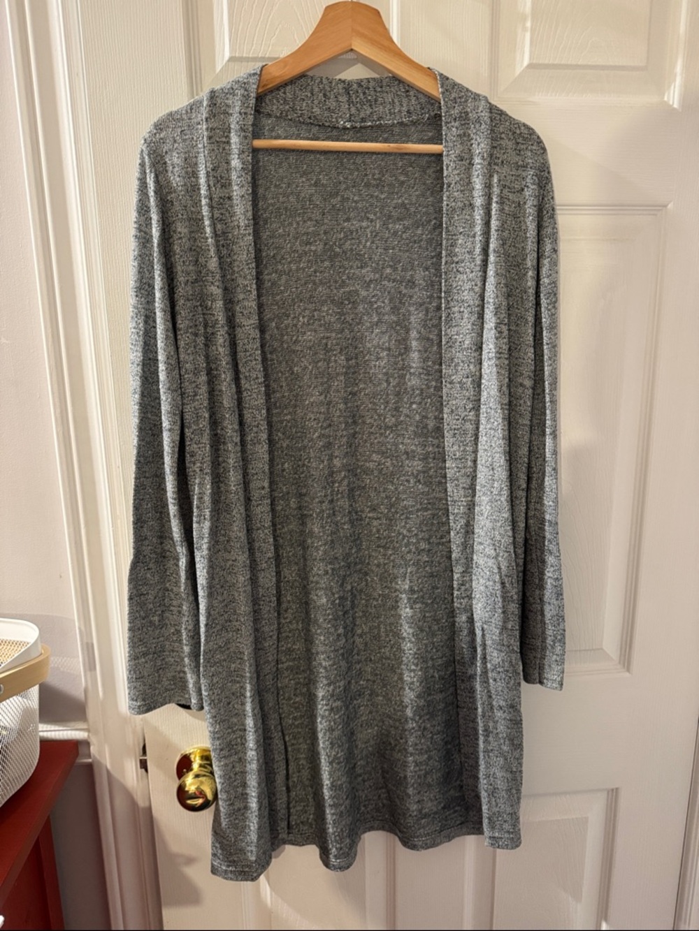 Lightweight Open-Front Gray Women's Cardigan Sweater